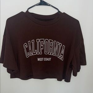 California West Coast Brown Crop Top